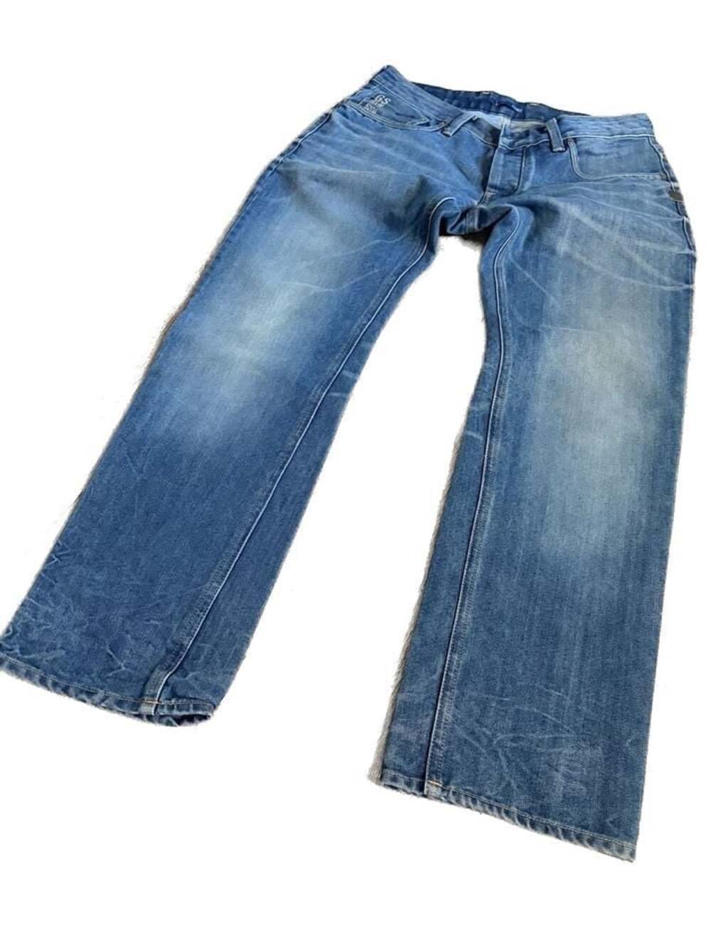 G-Star RAW 3301 Straight Leg Blue Denim Jeans Size 33x31